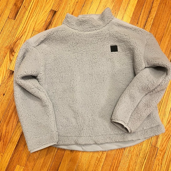 Under Armour Tops - Under Armour Sherpa Pullover Womens Large XL Gray Mock Neck Sweatshirt Fleece